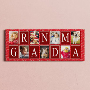 Multiphoto Red Heart Pattern Oma Foto Leinwanddruck