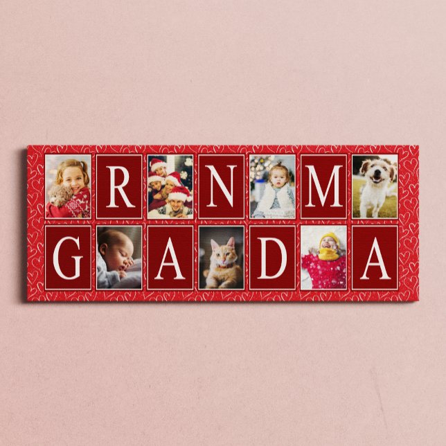 Multiphoto Red Heart Pattern Oma Foto Leinwanddruck (Von Creator hochgeladen)