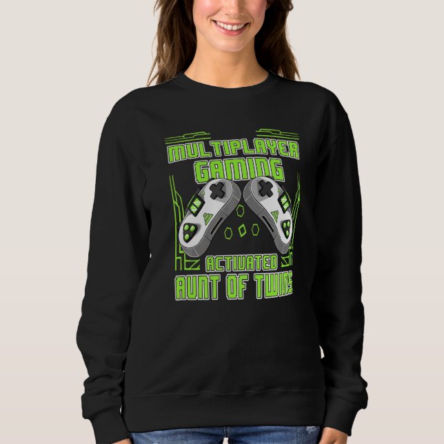 Multiplayer Gaming Aunt Of Twins Video Gamer Women Sweatshirt (Vorderseite)