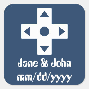 Multiplayer-Modus auf Navy-Sticker Quadratischer Aufkleber