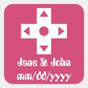 Multiplayer-Modus im Himbeersticker Quadratischer Aufkleber