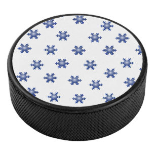 Multiple Blue Snowflake Sternexplosion Eishockey Puck