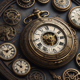 Multiple Clocks and Pocket Watches v4 Tissue Paper Seidenpapier