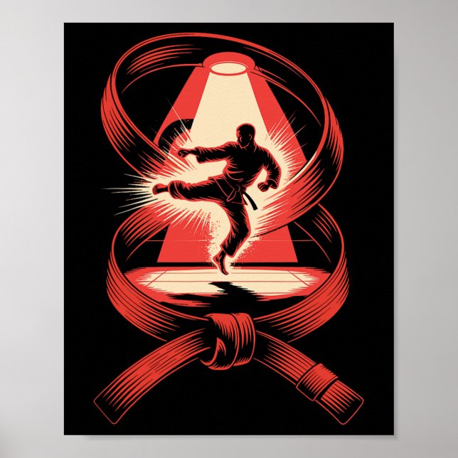 Multiple Exposition Art Belt Judo Karate Taekwondo Poster (Vorne)