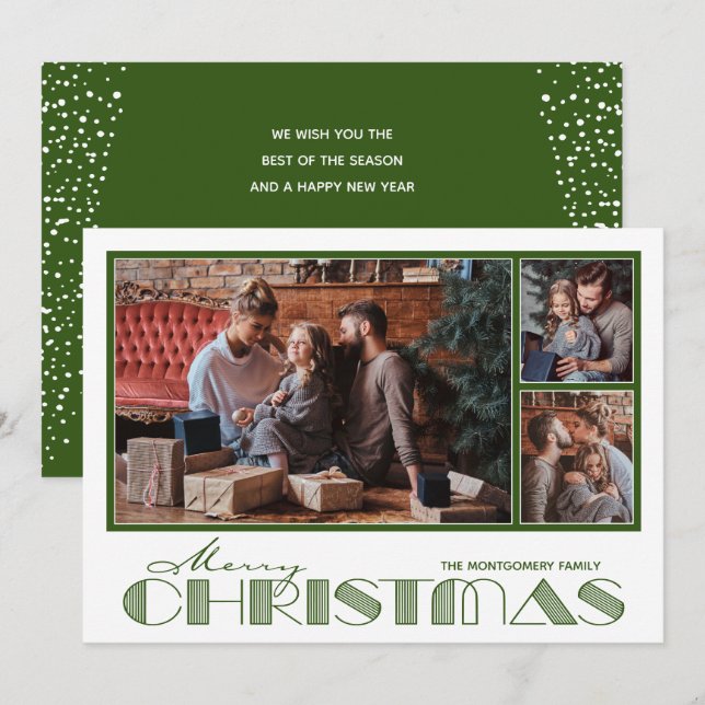 Multiple Foto Green Frohe Weihnachten (Vorne/Hinten)