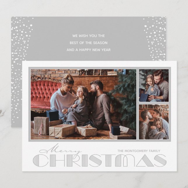 Multiple Foto Silver Frohe Weihnachten (Vorne/Hinten)