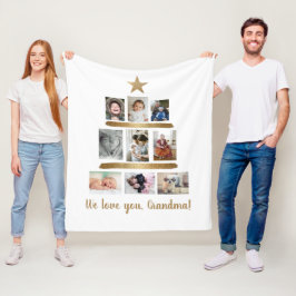 Multiple Foto Wir Liebe Sie Oma Weihnachtsbaum Fleecedecke