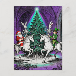 Multiple Holidays Spooky Party with Unicorns Postkarte