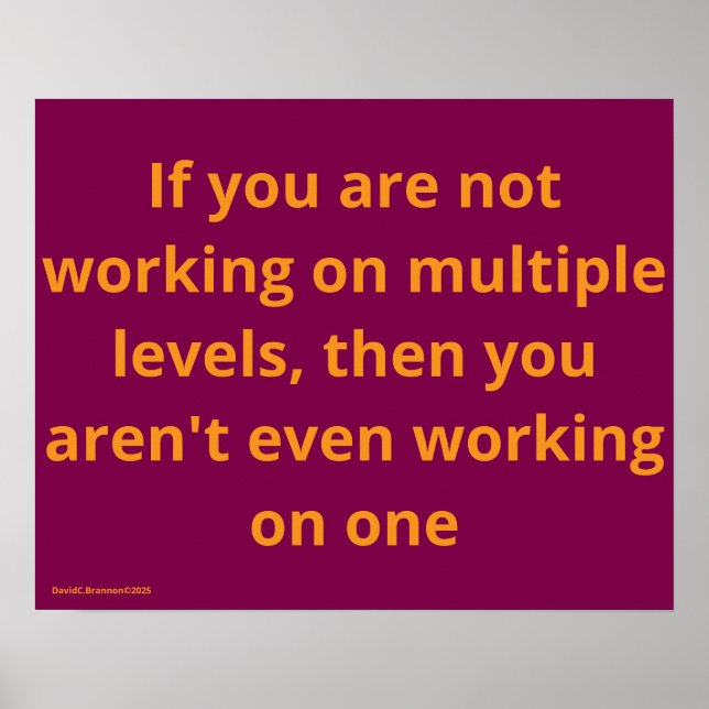 "Multiple Levels", quote, humor, irony Poster (Vorne)