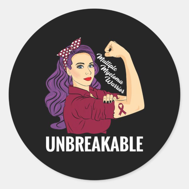 Multiple Myelom Awareness Bloor Cancer Warrior G Runder Aufkleber (Vorderseite)