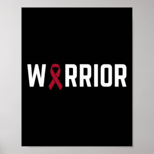 Multiple Myelom Awareness Burgundy Ribbon Familie Poster