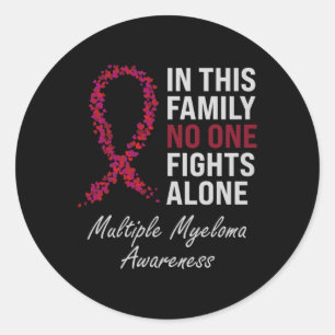 Multiple Myelom Awareness Burgundy Ribbon Familie Runder Aufkleber