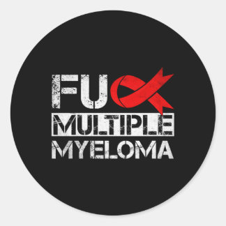Multiple Myelom Awareness Cancer Red Ribbon Warri Runder Aufkleber