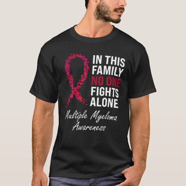 Multiple Myeloma Awareness Burgundy Ribbon Family T-Shirt (Vorderseite)