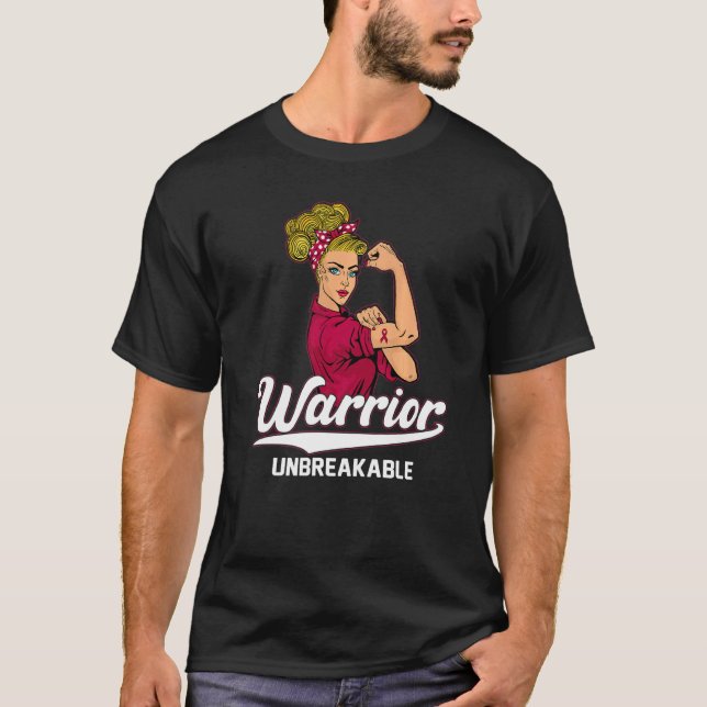 Multiple Myeloma Awareness Warrior Unbrechbare Gir T-Shirt (Vorderseite)