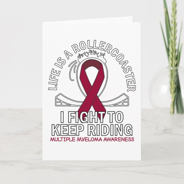 Multiple Myeloma cancer awareness burgundy ribbon Karte (Vorderseite)