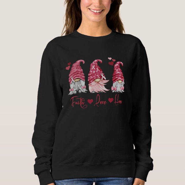 Multiple Myeloma Faith Hope Liebe Burgundy Gnomes  Sweatshirt (Vorderseite)