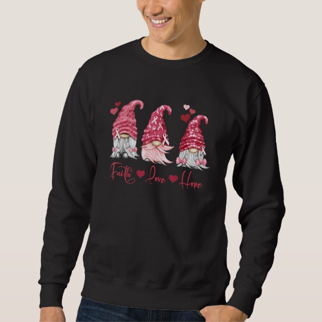 Multiple Myeloma Faith Hope Liebe Burgundy Gnomes  Sweatshirt (Vorderseite)