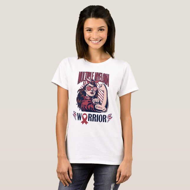 Multiple Myeloma Warrive Glaube und Kampf T-Shirt (Vorne ganz)