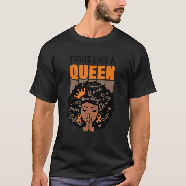 Multiple Sclerosis Awareness  Fight Like A Queen T-Shirt (Vorderseite)