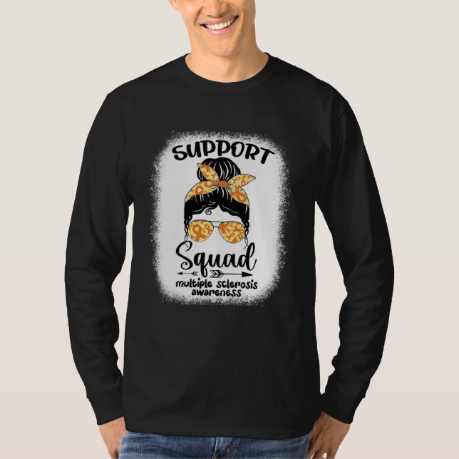 Multiple Sclerosis Awareness Messy Bun Warrior Sup T-Shirt (Vorderseite)