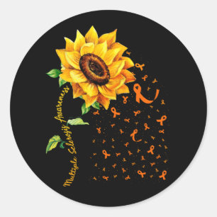 Multiple Sclerosis Awareness Sunflower MS Awarenes Runder Aufkleber
