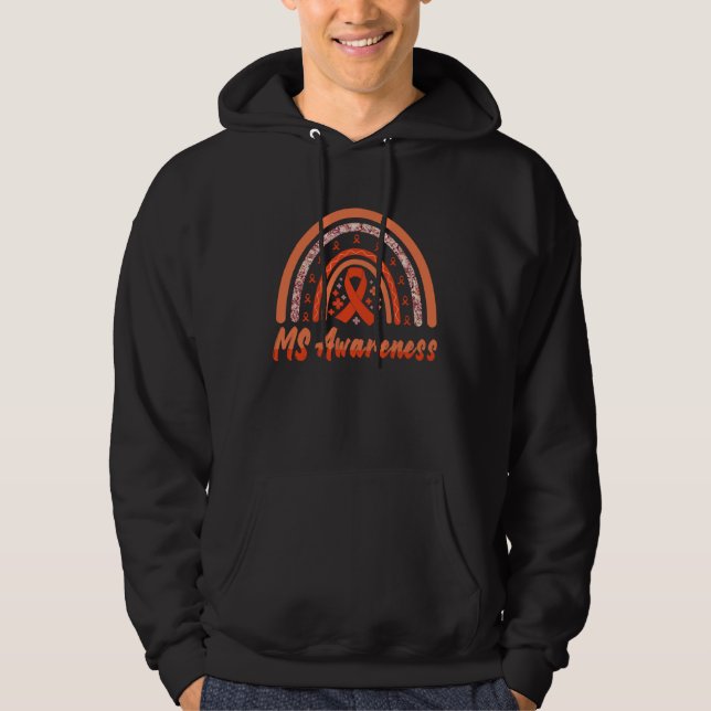 Multiple Sclerosis Orange Ribbon Men Women MS Awar Hoodie (Vorderseite)