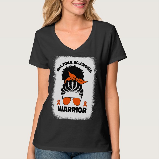 Multiple Sclerosis Warrior For Afro Black Women Ms T-Shirt (Vorderseite)