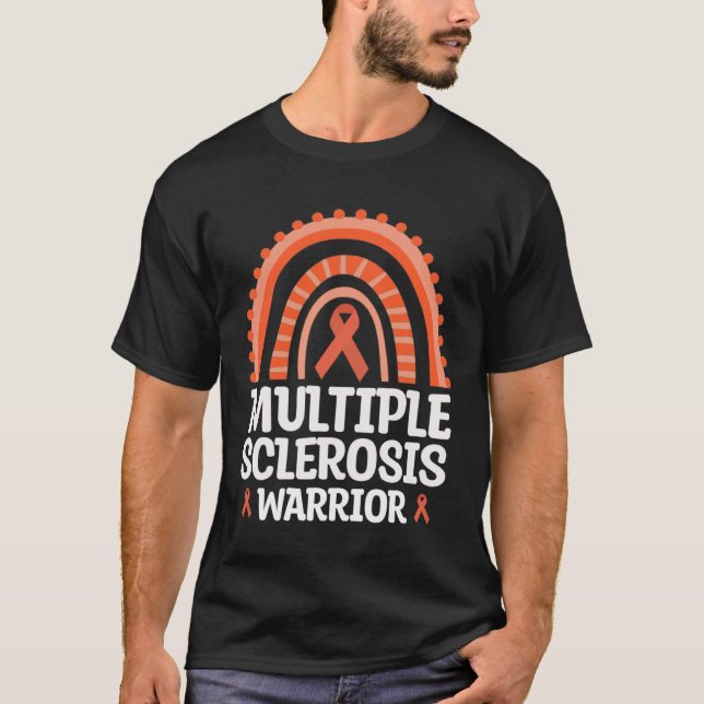 Multiple Sclerosis Warrior Orange Ribbon MS Awaren T-Shirt (Vorderseite)