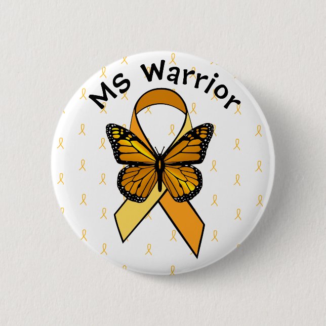 Multiple Sklerose Awareness Butterfly Button (Vorderseite)