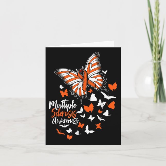 Multiple Sklerose Awareness Butterfly Orange Ribb Karte (Vorderseite)