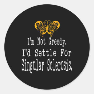 Multiple Sklerose Awareness Butterfly Support Gif Runder Aufkleber