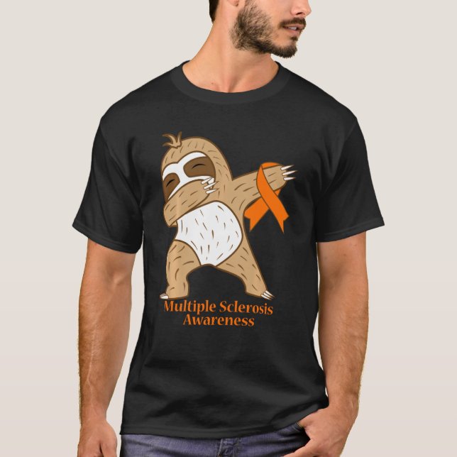 Multiple Sklerose Awareness Dabbing Sloth Warrior T-Shirt (Vorderseite)