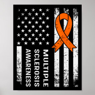 Multiple Sklerose Awareness Orange Ribbon 2 Poster