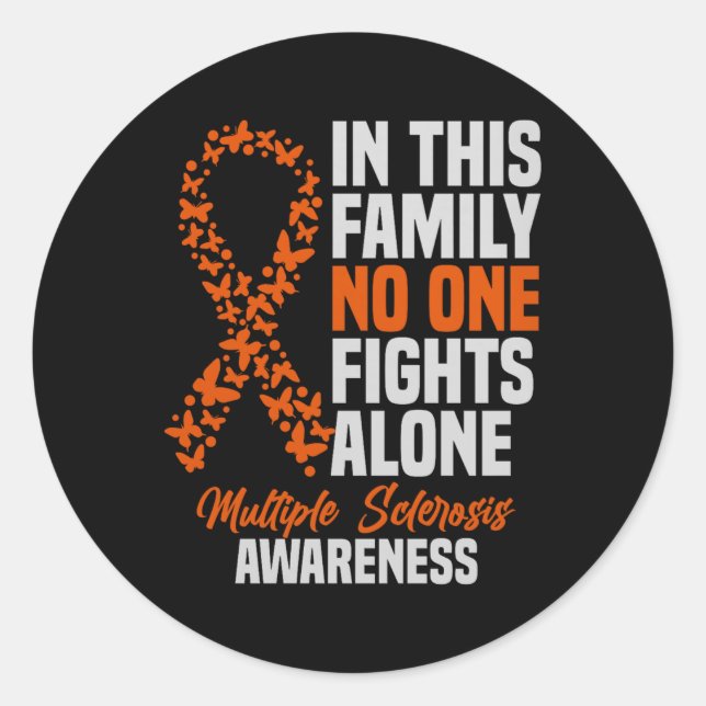Multiple Sklerose Awareness Orange Ribbon Gift Runder Aufkleber (Vorderseite)