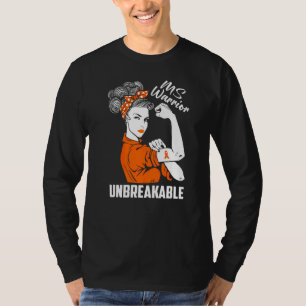 Multiple Sklerose Bewusstsein Frau Warrior Unbrech T-Shirt