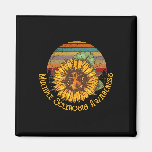 Multiple Sklerose Bewusstsein Sonnenblumen Frau Aw Magnet (Vorne)