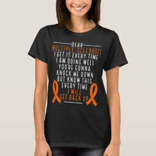 Multiple Sklerose Bewusstsein zurück Orange Ribbon T-Shirt
