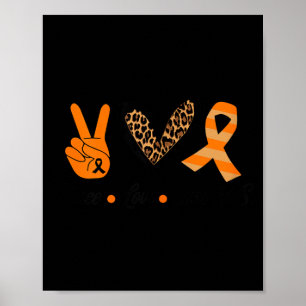 Multiple-Sklerose-Bewusstseins-T-Shirt Frieden Lie Poster