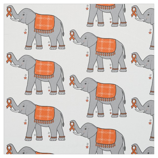 Multiple Sklerose Elefant of Awareness and Hope Stoff (Muster)