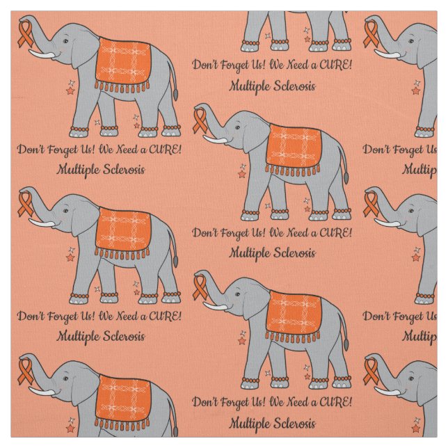 Multiple Sklerose Elefant of Awareness and Hope Stoff (Muster)