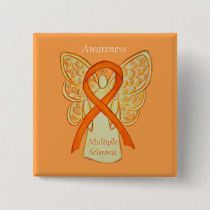 Multiple Sklerose Engel Awareness Ribbon Buttone Button