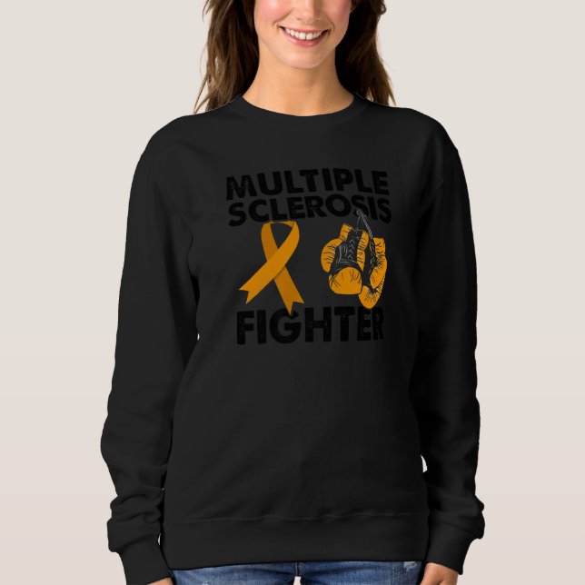 Multiple Sklerose Fighter Orange Boxing Handschuh  Sweatshirt (Vorderseite)