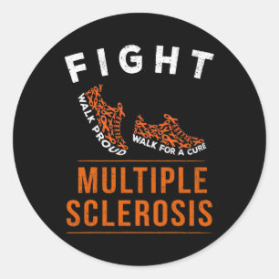 Multiple Sklerose Frau Awareness Warrior Ribbon 1 Runder Aufkleber
