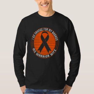 Multiple Sklerose Frau Warrior Ehefrau Orange Ribb T-Shirt