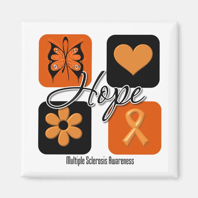 Multiple Sklerose Hope Liebe Inspiriere Bewusstsei Magnet (Vorne)