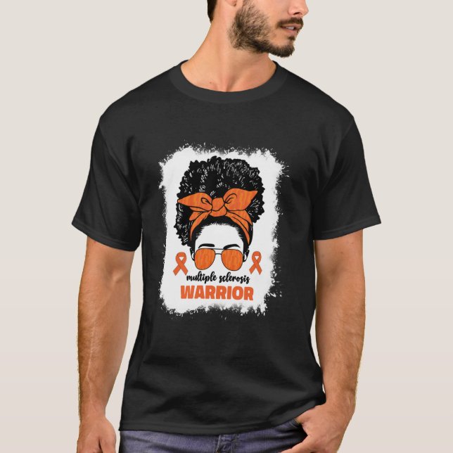 Multiple Sklerose Kriegerin für Afro Black Women T-Shirt (Vorderseite)