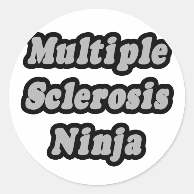 Multiple Sklerose Ninja Runder Aufkleber (Vorderseite)