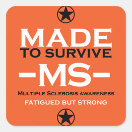 Multiple Sklerose Survivor Unterstützung Bewusstse Quadratischer Aufkleber