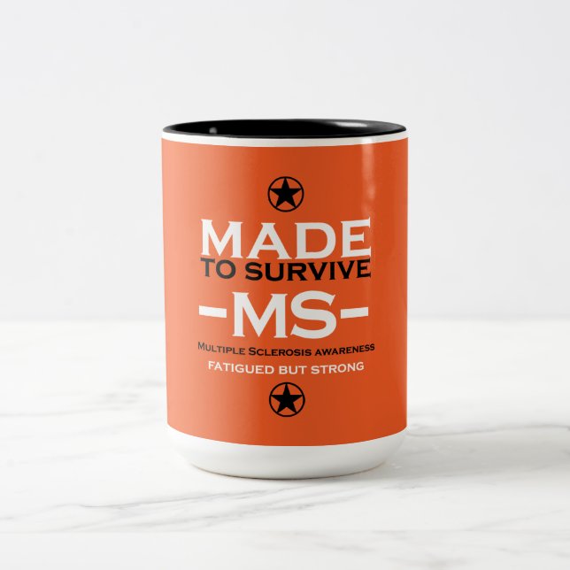 Multiple Sklerose Survivor Unterstützung Geschenk Zweifarbige Tasse (Mittel)